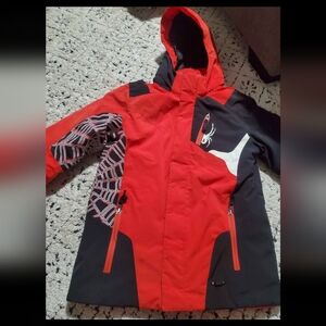 Spyder kids size 16 red and blk jacket